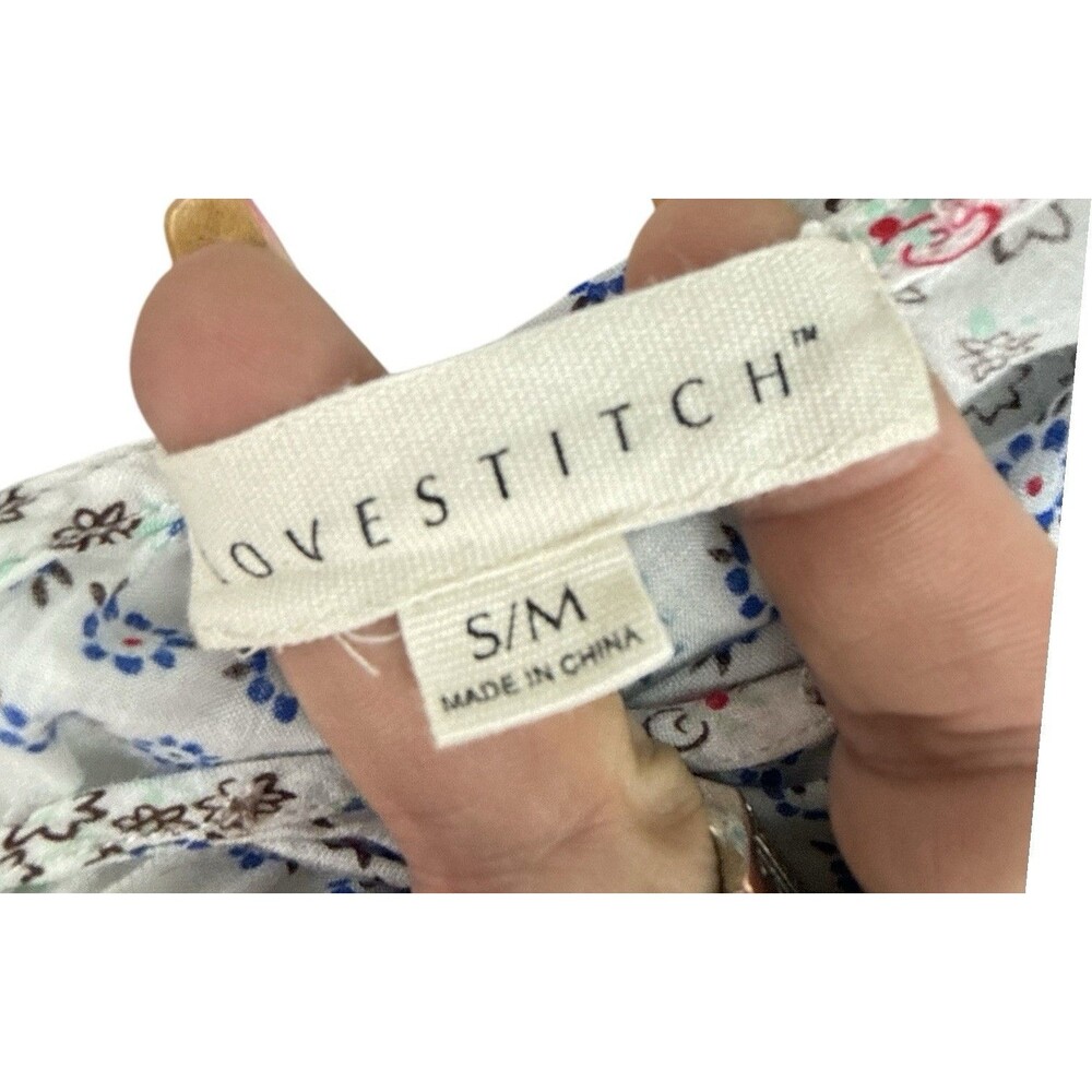 Lovestitch Boho Maxi Dress S/M White Floral Swiss Dot Flutter Sleeve Cover Up - Picture 5 of 9